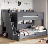 Flair Slick Staircase Triple Bunk Bed with Storage Grey