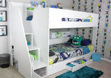 Flair Slick Staircase Bunk Bed with Storage White
