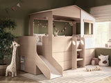 Flair Dreamland House Mid Sleeper with Slide & Storage White and Oak