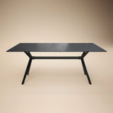 SOLACE+CO Emil Mottled Glass Dining Table with Isla Chairs Set of 4