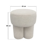 SOLACE+CO Ferro Round Pouffe Set Beige Sherpa Fleece