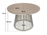 SOLACE+CO Hana Table & Juno Swivel Chairs Garden Bistro Set Beige Rattan