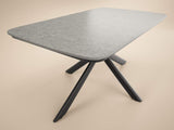 SOLACE+CO Eliza Outdoor Dining Table & Chairs Set Grey & Dark Brown Set of 4
