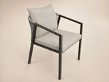 SOLACE+CO Hana Oval Garden Dining Table Grey with Lynden Chairs Set of 4 Dark Brown