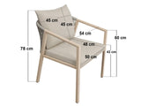 SOLACE+CO Hana Oval Garden Dining Table Beige with Lynden Chairs Set of 4 Beige Rattan