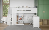Flair Stepaside Staircase High Sleeper Workstation White