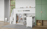 Flair Stepaside Staircase High Sleeper Workstation White