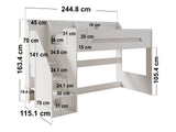 Flair Stepaside Staircase High Sleeper Workstation White