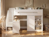 Flair Stepaside Staircase High Sleeper Workstation White