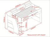 Flair Stepaside Staircase High Sleeper Workstation White