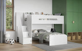 Flair Stepaside Staircase L Shaped Bunk Bed White