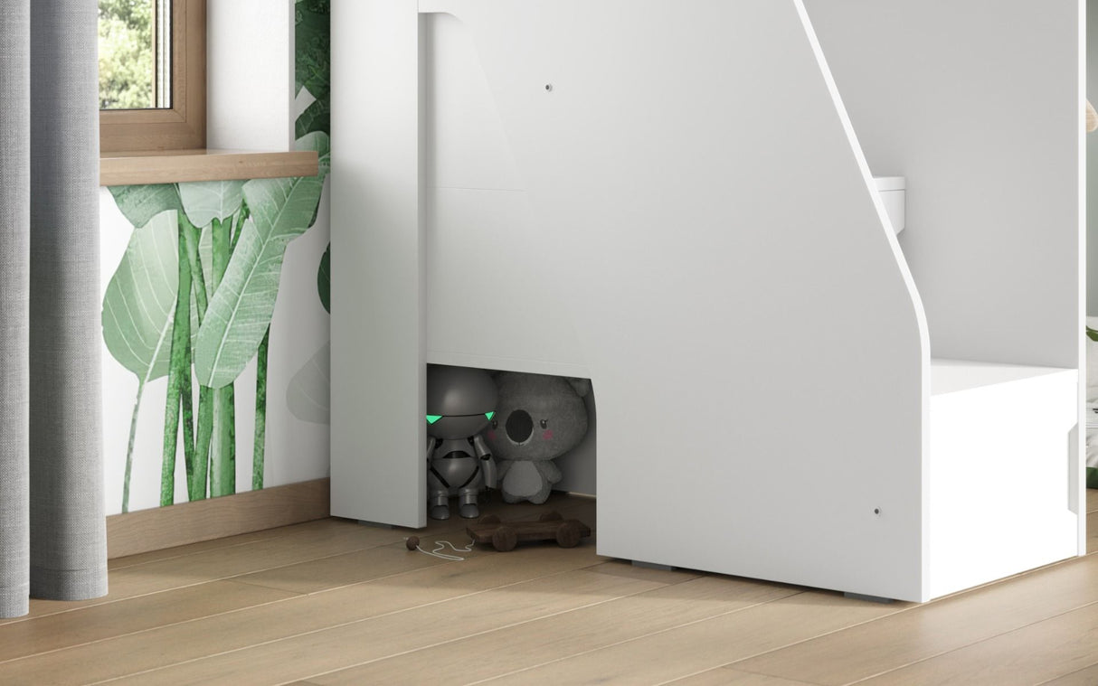 Flair Stepaside Staircase High Sleeper Storage Station White