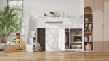 Flair Stepaside Staircase High Sleeper Storage Station White