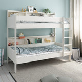 Noomi Bodie Solid Wood Storage Bunk Bed White (FSC-Certified)