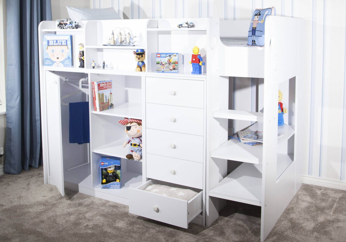 Flair Wizard Junior High Sleeper Storage Station White