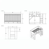 Flair Wizard Junior High Sleeper Storage Station Grey