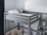 Noomi Studio Staircase Loft Bed Double High Sleeper Grey (FSC-Certified)