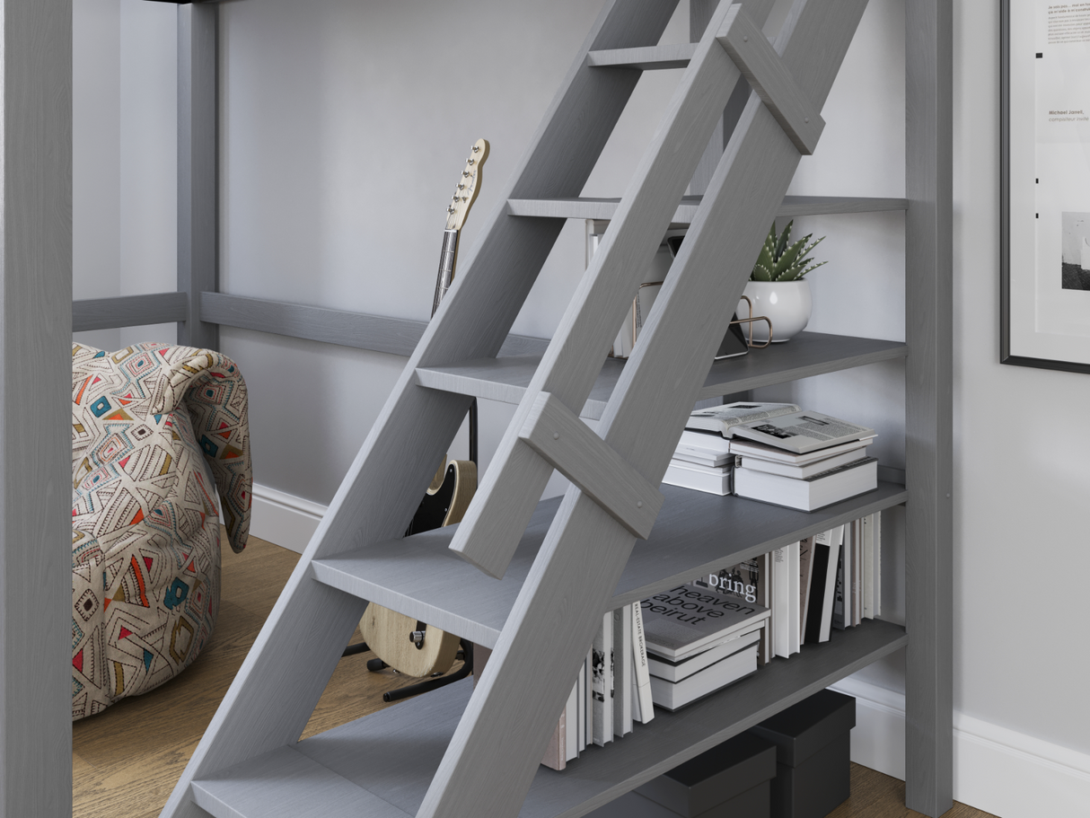 Noomi Studio Staircase Loft Bed Double High Sleeper Grey (FSC-Certified)