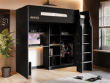 Recoil Summit Gaming High Sleeper with Wardrobe Black & Grey