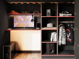 Recoil Summit Gaming High Sleeper with Wardrobe Black & Red