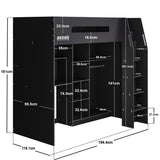 Recoil Summit Gaming High Sleeper with Wardrobe Black & Grey