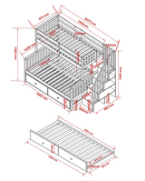 Flair Tag Triple Staircase Bunk Bed with Trundle White