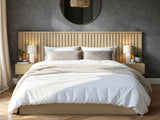 SOLACE+CO Taylor Double Hotel Ottoman Bed with Side Tables Light Wood