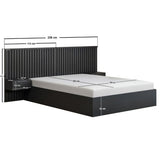 SOLACE+CO Taylor Double Hotel Ottoman Bed with Side Tables Black