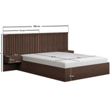 SOLACE+CO Taylor Double Hotel Ottoman Bed with Side Tables Walnut