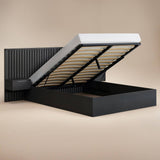 SOLACE+CO Taylor Kingsize Hotel Ottoman Bed with Side Tables Black