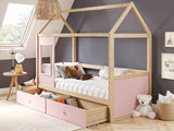 Flair Ted Play House Wooden Bed with Storage Pink