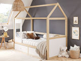 Flair Ted Play House Wooden Bed with Storage White