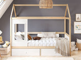 Flair Ted Play House Wooden Bed with Storage White