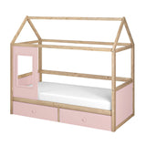 Flair Ted Play House Wooden Bed with Storage Pink