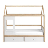 Flair Ted Play House Wooden Bed with Storage White