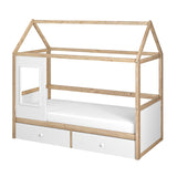Flair Ted Play House Wooden Bed with Storage White