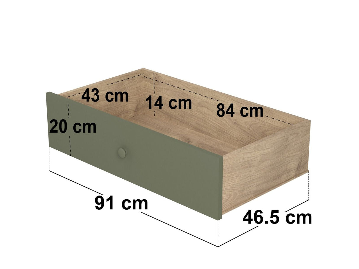 Flair Ted Play House Wooden Bed with Storage Green