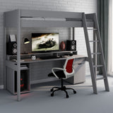 Noomi Tera Solid Wood Gaming High Sleeper Grey (FSC-Certified)