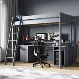 Noomi Tera Solid Wood Gaming High Sleeper Grey (FSC-Certified)