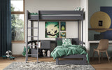 Noomi Tera Double/Double L Shaped Bunk Bed Grey (FSC-Certified)
