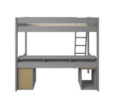 Noomi Tera Solid Wood Small Double Gaming High Sleeper Grey (FSC-Certified)