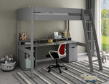 Noomi Tera Solid Wood Small Double Gaming High Sleeper Grey (FSC-Certified)