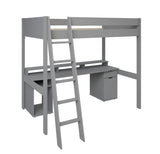 Noomi Tera Solid Wood Small Double Gaming High Sleeper Grey (FSC-Certified)