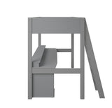 Noomi Tera Solid Wood Small Double Gaming High Sleeper Grey (FSC-Certified)