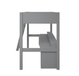 Noomi Tera Solid Wood Small Double Gaming High Sleeper Grey (FSC-Certified)
