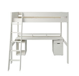 Noomi Tera Solid Wood Small Double Gaming High Sleeper White (FSC-Certified)