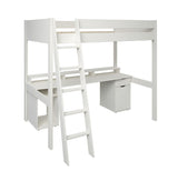 Noomi Tera Solid Wood Small Double Gaming High Sleeper White (FSC-Certified)
