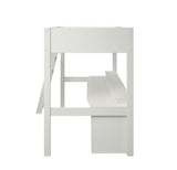 Noomi Tera Solid Wood Small Double Gaming High Sleeper White (FSC-Certified)