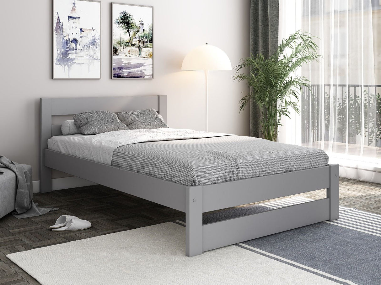 Noomi Tera Solid Wood Small Double Bed Grey (FSC-Certified)