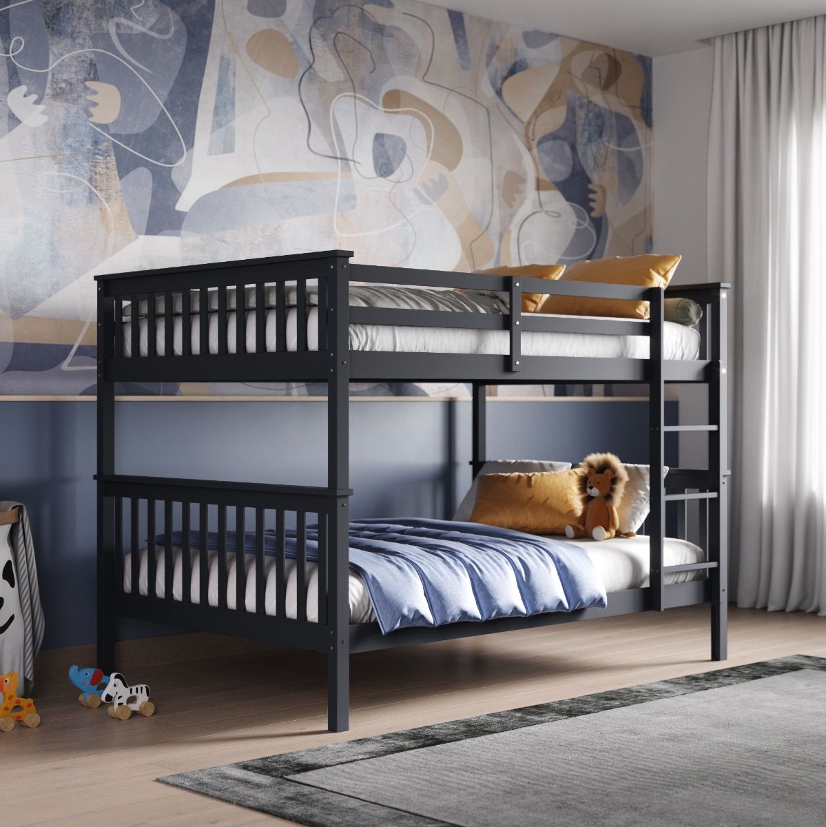 Flair Tetrad Detachable Small Double Bunk Bed Grey